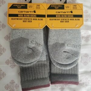 SOLD.Set of 2 NWT Women's Carhartt Heavyweight Synthetic-Wool Blend Boot Socks S
